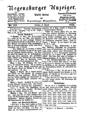 Regensburger Anzeiger Dienstag 10. August 1875