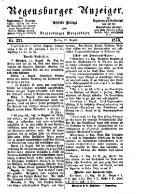 Regensburger Anzeiger Freitag 13. August 1875