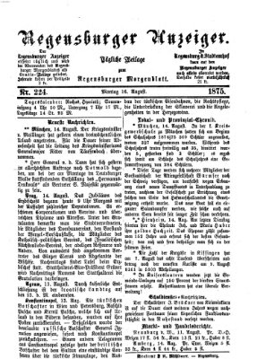 Regensburger Anzeiger Montag 16. August 1875