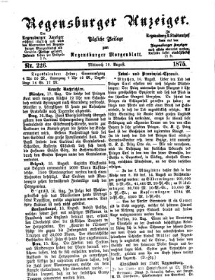 Regensburger Anzeiger Mittwoch 18. August 1875