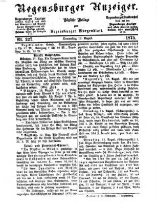 Regensburger Anzeiger Donnerstag 19. August 1875