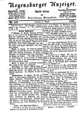 Regensburger Anzeiger Samstag 21. August 1875