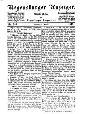 Regensburger Anzeiger Sonntag 22. August 1875