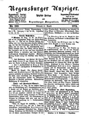 Regensburger Anzeiger Mittwoch 25. August 1875