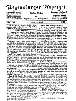 Regensburger Anzeiger Freitag 27. August 1875