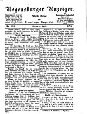 Regensburger Anzeiger Montag 30. August 1875