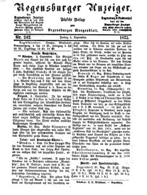 Regensburger Anzeiger Freitag 3. September 1875