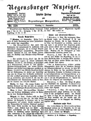 Regensburger Anzeiger Samstag 11. September 1875