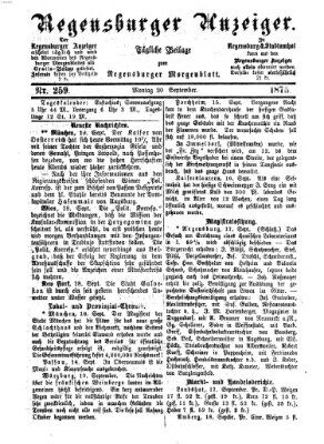 Regensburger Anzeiger Montag 20. September 1875