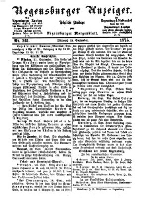 Regensburger Anzeiger Mittwoch 22. September 1875