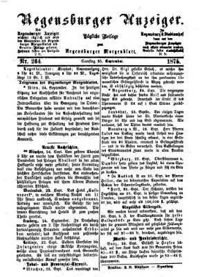 Regensburger Anzeiger Samstag 25. September 1875