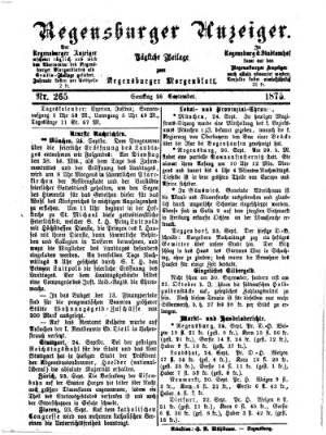 Regensburger Anzeiger Sonntag 26. September 1875