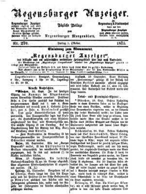 Regensburger Anzeiger Freitag 1. Oktober 1875