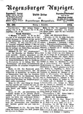 Regensburger Anzeiger Montag 1. November 1875