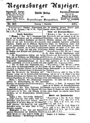 Regensburger Anzeiger Sonntag 7. November 1875