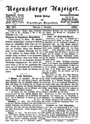 Regensburger Anzeiger Mittwoch 17. November 1875