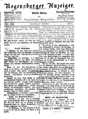 Regensburger Anzeiger Donnerstag 25. November 1875