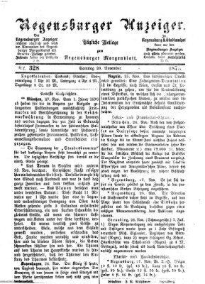 Regensburger Anzeiger Sonntag 28. November 1875