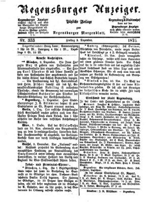 Regensburger Anzeiger Freitag 3. Dezember 1875