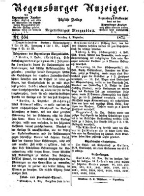 Regensburger Anzeiger Samstag 4. Dezember 1875