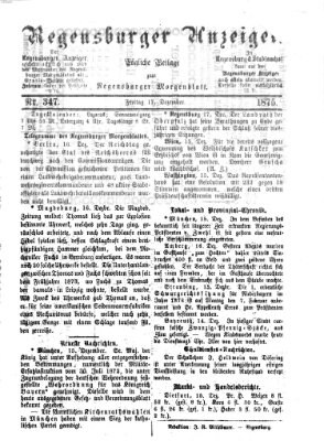 Regensburger Anzeiger Freitag 17. Dezember 1875