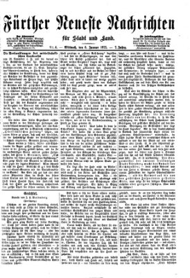 Fürther neueste Nachrichten für Stadt und Land (Fürther Abendzeitung) Mittwoch 6. Januar 1875