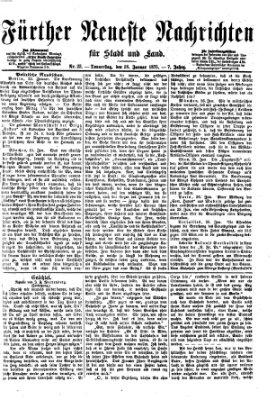 Fürther neueste Nachrichten für Stadt und Land (Fürther Abendzeitung) Donnerstag 28. Januar 1875