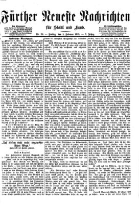 Fürther neueste Nachrichten für Stadt und Land (Fürther Abendzeitung) Freitag 5. Februar 1875