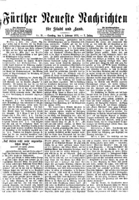 Fürther neueste Nachrichten für Stadt und Land (Fürther Abendzeitung) Samstag 6. Februar 1875