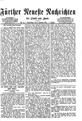 Fürther neueste Nachrichten für Stadt und Land (Fürther Abendzeitung) Donnerstag 11. Februar 1875