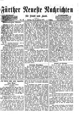 Fürther neueste Nachrichten für Stadt und Land (Fürther Abendzeitung) Freitag 12. Februar 1875