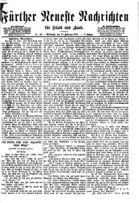 Fürther neueste Nachrichten für Stadt und Land (Fürther Abendzeitung) Mittwoch 17. Februar 1875