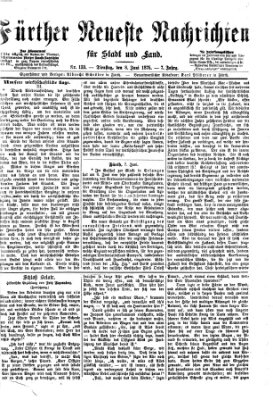 Fürther neueste Nachrichten für Stadt und Land (Fürther Abendzeitung) Dienstag 8. Juni 1875