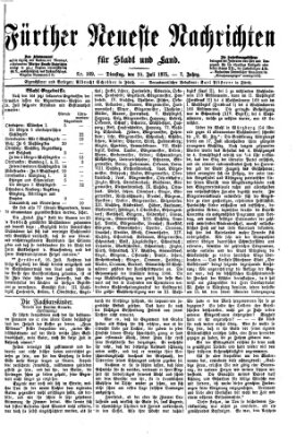 Fürther neueste Nachrichten für Stadt und Land (Fürther Abendzeitung) Dienstag 20. Juli 1875