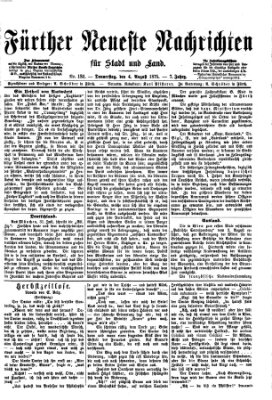 Fürther neueste Nachrichten für Stadt und Land (Fürther Abendzeitung) Donnerstag 5. August 1875