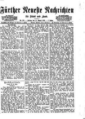 Fürther neueste Nachrichten für Stadt und Land (Fürther Abendzeitung) Freitag 13. August 1875