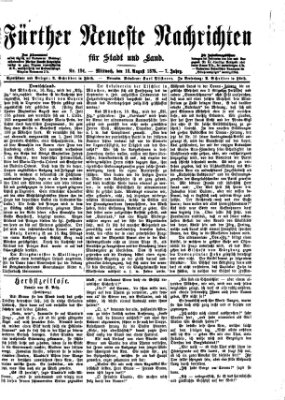 Fürther neueste Nachrichten für Stadt und Land (Fürther Abendzeitung) Mittwoch 18. August 1875