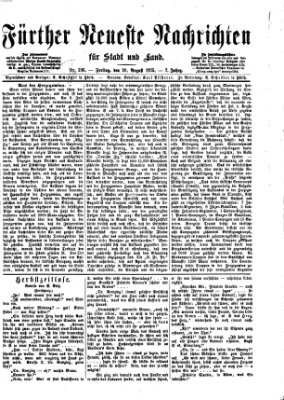 Fürther neueste Nachrichten für Stadt und Land (Fürther Abendzeitung) Freitag 20. August 1875