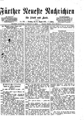 Fürther neueste Nachrichten für Stadt und Land (Fürther Abendzeitung) Dienstag 24. August 1875