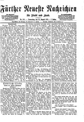 Fürther neueste Nachrichten für Stadt und Land (Fürther Abendzeitung) Donnerstag 26. August 1875