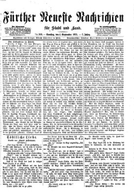 Fürther neueste Nachrichten für Stadt und Land (Fürther Abendzeitung) Samstag 4. September 1875