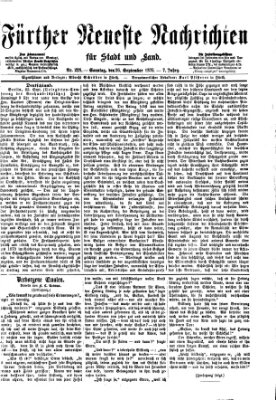 Fürther neueste Nachrichten für Stadt und Land (Fürther Abendzeitung) Sonntag 26. September 1875