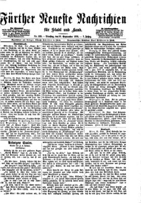 Fürther neueste Nachrichten für Stadt und Land (Fürther Abendzeitung) Dienstag 28. September 1875