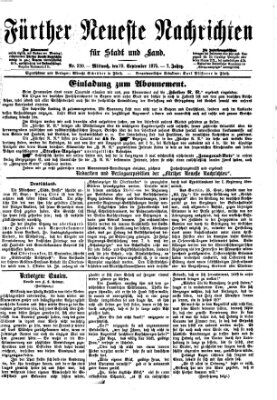 Fürther neueste Nachrichten für Stadt und Land (Fürther Abendzeitung) Mittwoch 29. September 1875