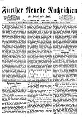 Fürther neueste Nachrichten für Stadt und Land (Fürther Abendzeitung) Donnerstag 7. Oktober 1875