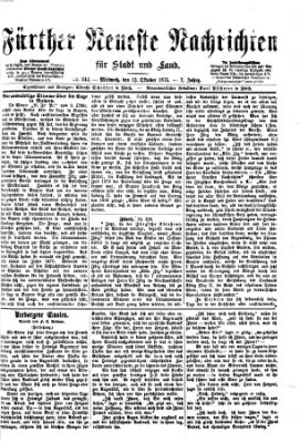 Fürther neueste Nachrichten für Stadt und Land (Fürther Abendzeitung) Mittwoch 13. Oktober 1875