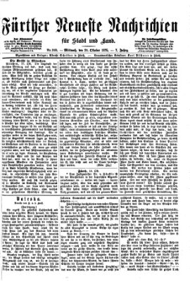 Fürther neueste Nachrichten für Stadt und Land (Fürther Abendzeitung) Mittwoch 20. Oktober 1875