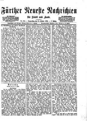 Fürther neueste Nachrichten für Stadt und Land (Fürther Abendzeitung) Donnerstag 28. Oktober 1875