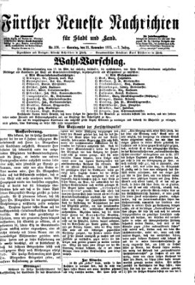 Fürther neueste Nachrichten für Stadt und Land (Fürther Abendzeitung) Sonntag 21. November 1875