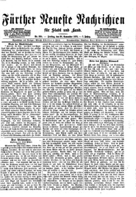 Fürther neueste Nachrichten für Stadt und Land (Fürther Abendzeitung) Freitag 26. November 1875